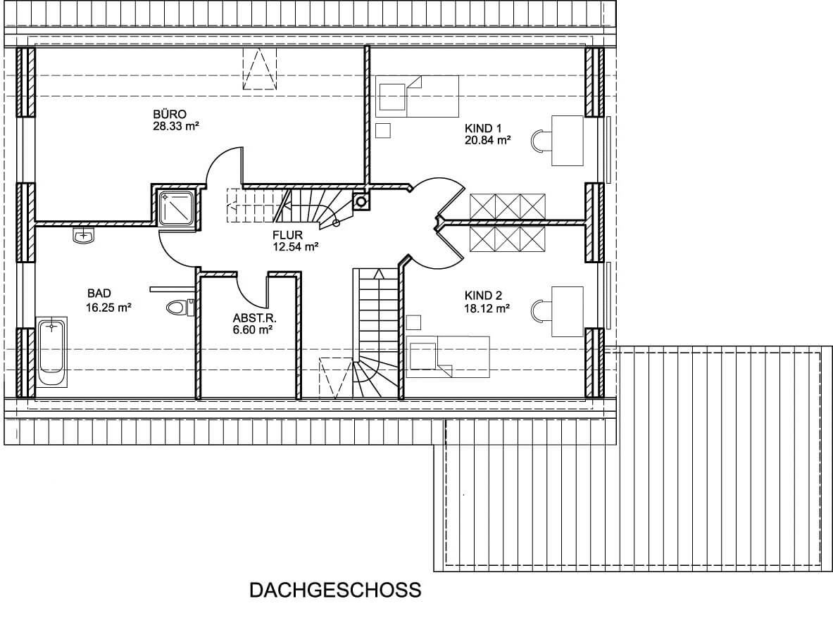 Grundriss Landhaus Dachgeschoss - dieses Landhaus bauen wir mit über 200 m² Grundriss
