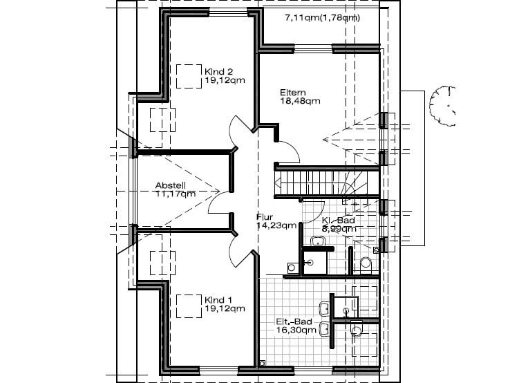 Grundriss Mehrgenerationenhaus Obergeschoss - dieses Mehrgenerationenhaus bauen wir mit 230 m² Grundriss